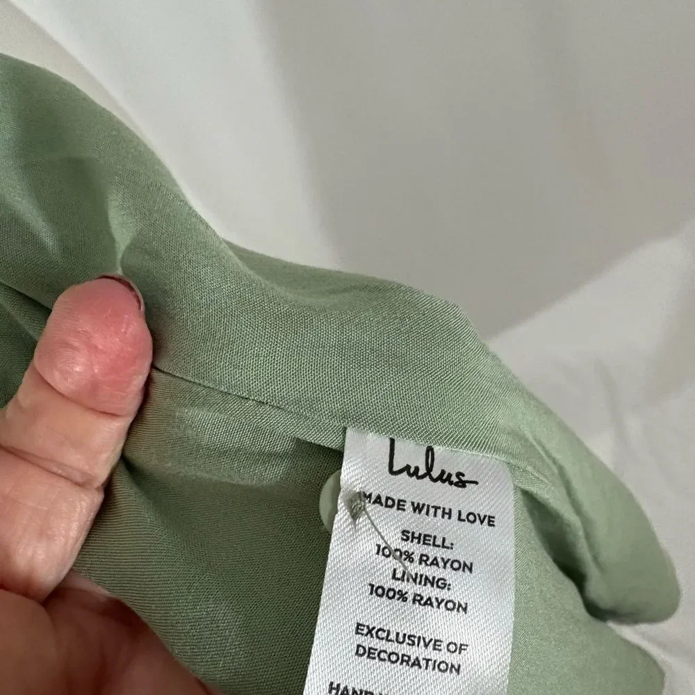 Lulu's Sage Lace-Trimmed Boho Maxi Dress - Picture 9 of 9